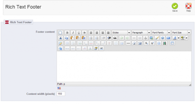 Prestashop Module: Rich Text Footer