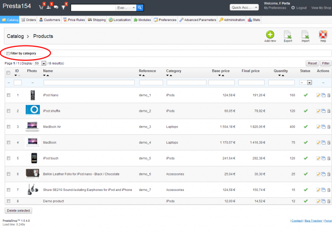 Click this link to filter products by category