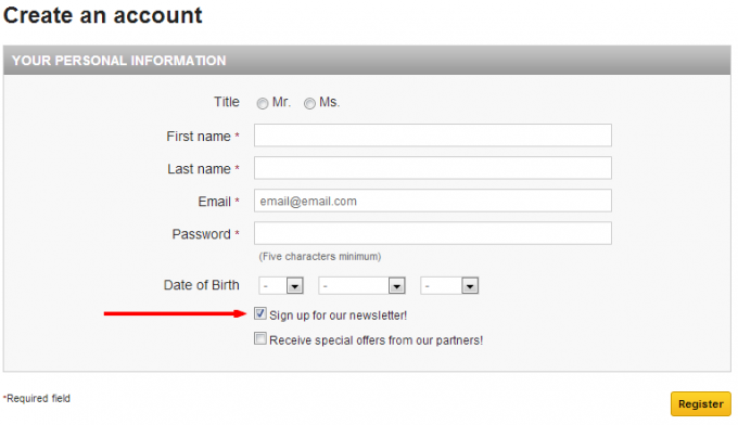 Prestashop Newsletter Opt-in