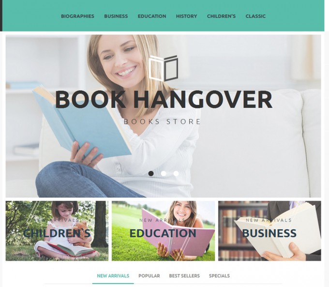 Free PrestaShop Theme for Book Website