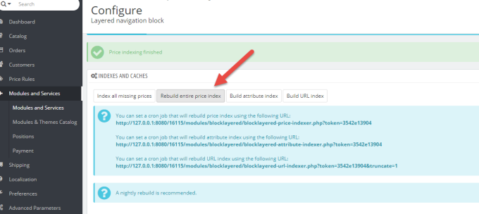 PrestaShop and Thirtybees layered price indexation